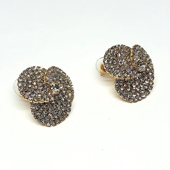 New! Rhinestones Glamorous Statement Stud Earrings - Picture 4 of 4